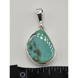 Natural American Turquoise Teardrop Pendant.